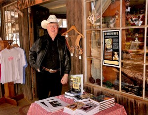 Cotton at a book signing in Love Valley.