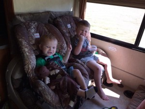 Snack time in the RV.