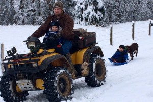 What could be more fun than playing in the snow with Dad?
