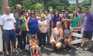 Franklin Baptist Youth enjoying a group picture at camp.