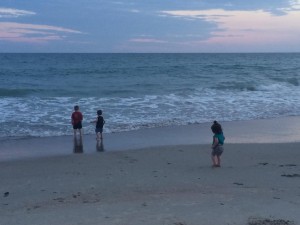 Playing on the beach at Emerald Isle.